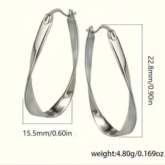 Sterling silver hoop earrings - Picture 5 of 6